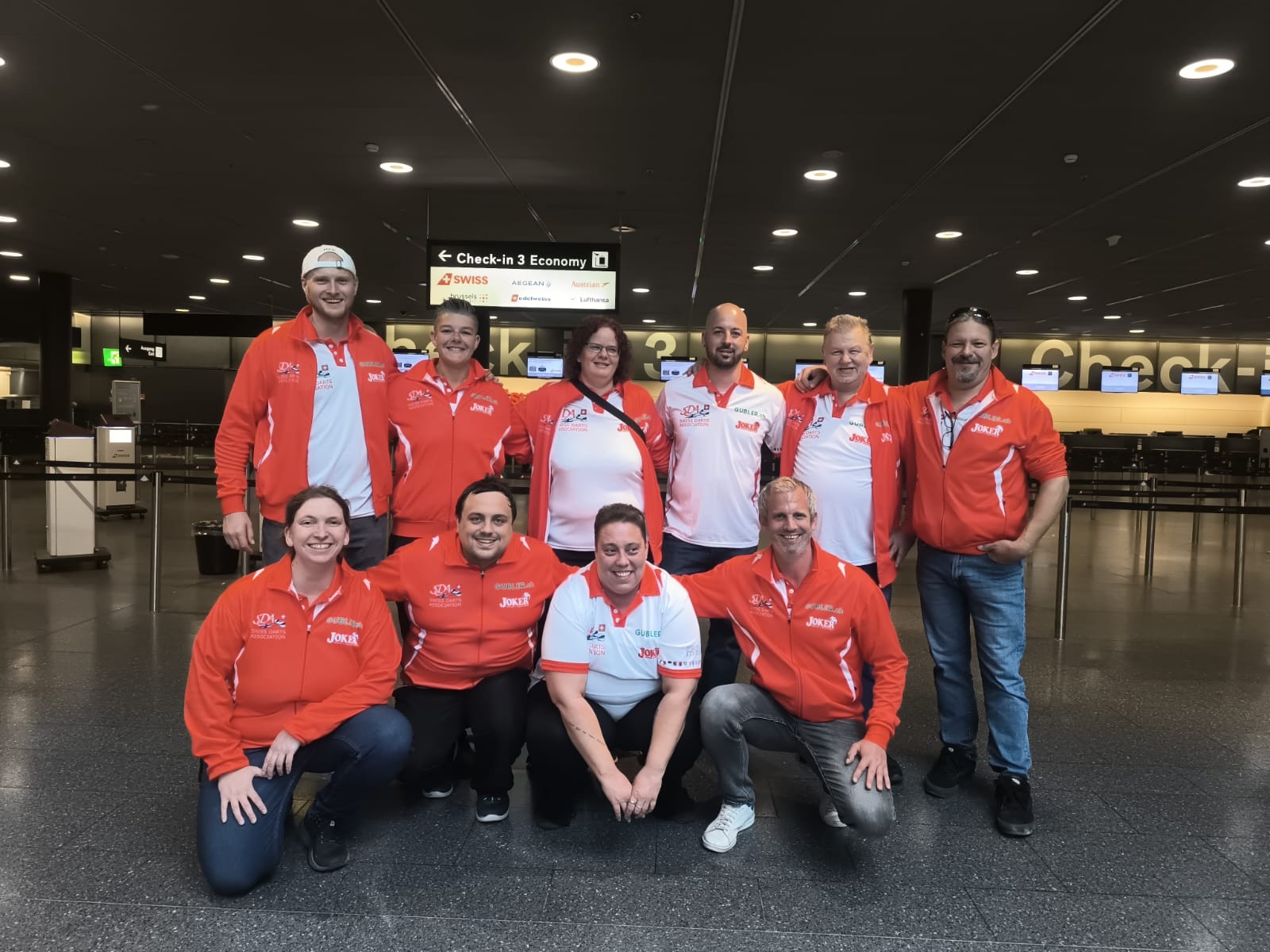 Team Switzerland en route to the WDF Europe Cup 2024 in Samorin, Slovakia